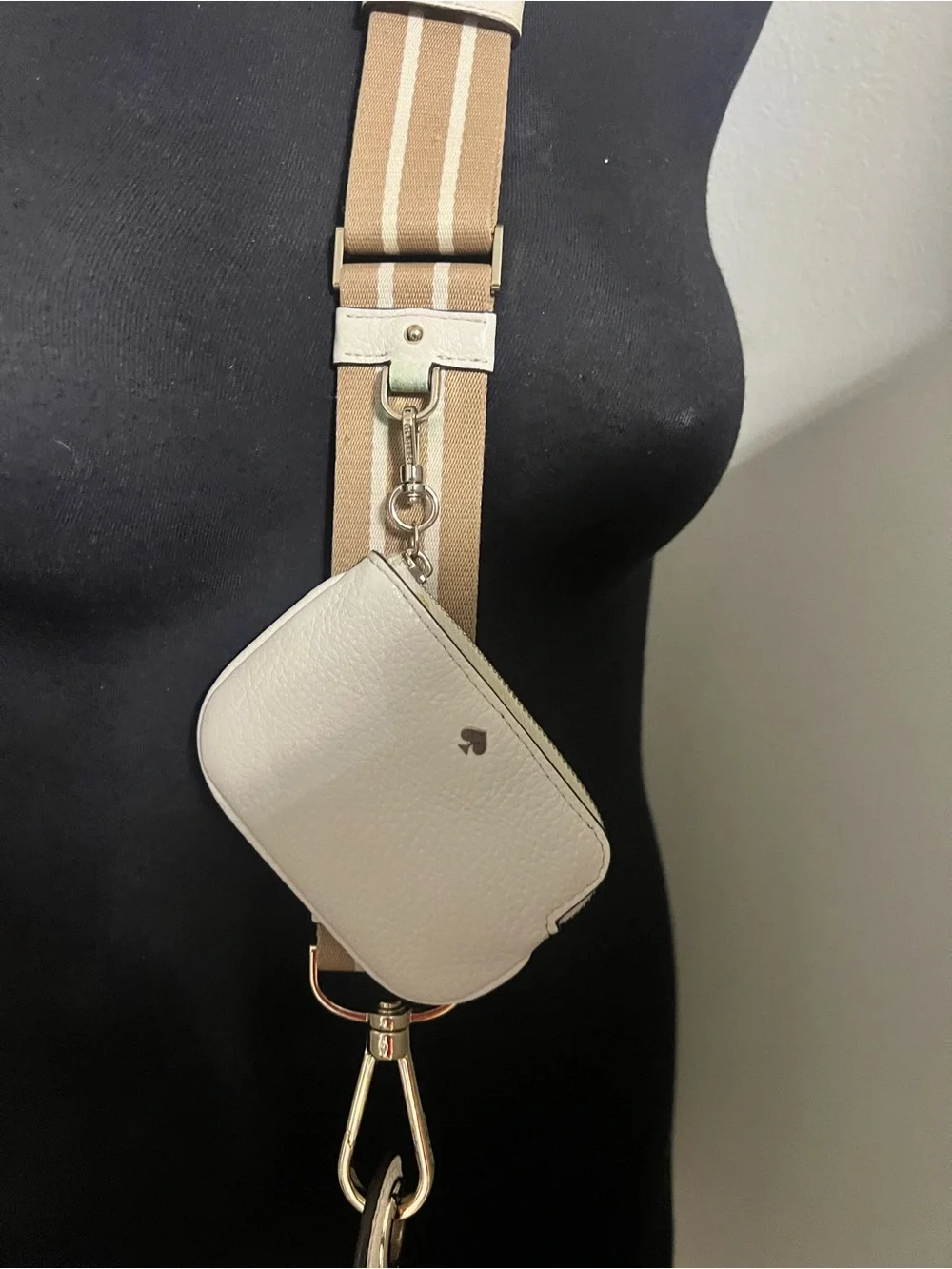 Kate Spade Rosie Crossbody Pebbled Leather Parchment White Bag With Pouch